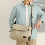 Men`s large capacity canvas messenger bag - Image 21