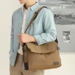 Men`s large capacity canvas messenger bag - Image 22