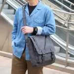 Multifunctional men`s leather messenger bag - Image 8