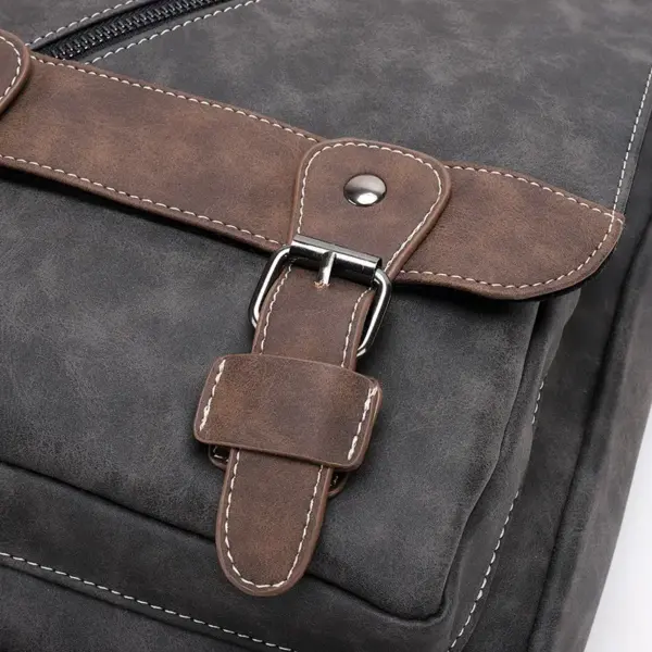 Multifunctional men`s leather messenger bag - Image 12