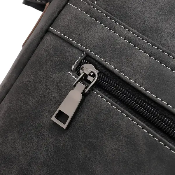 Multifunctional men`s leather messenger bag - Image 14