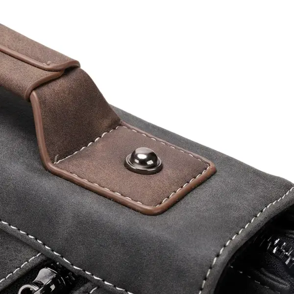 Multifunctional men`s leather messenger bag - Image 15