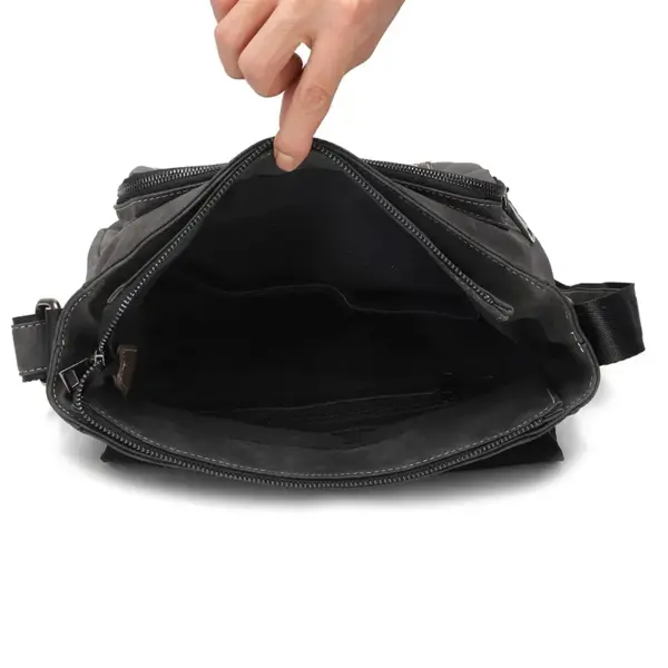 Multifunctional men`s leather messenger bag - Image 20