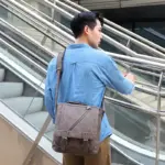 Multifunctional men`s leather messenger bag - Image 5