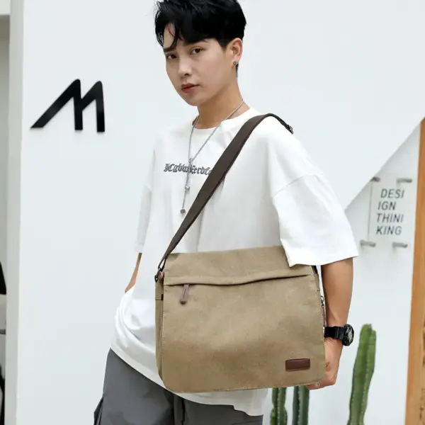 Premium canvas men`s messenger bag - Image 2