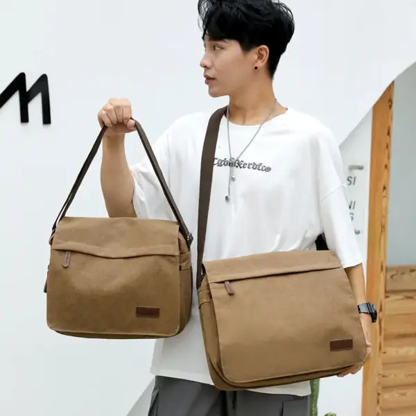 Premium canvas men`s messenger bag - Image 6