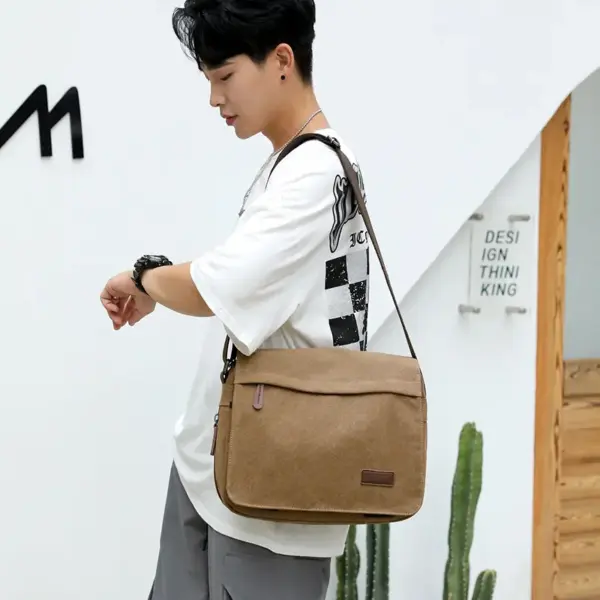 Premium canvas men`s messenger bag - Image 7