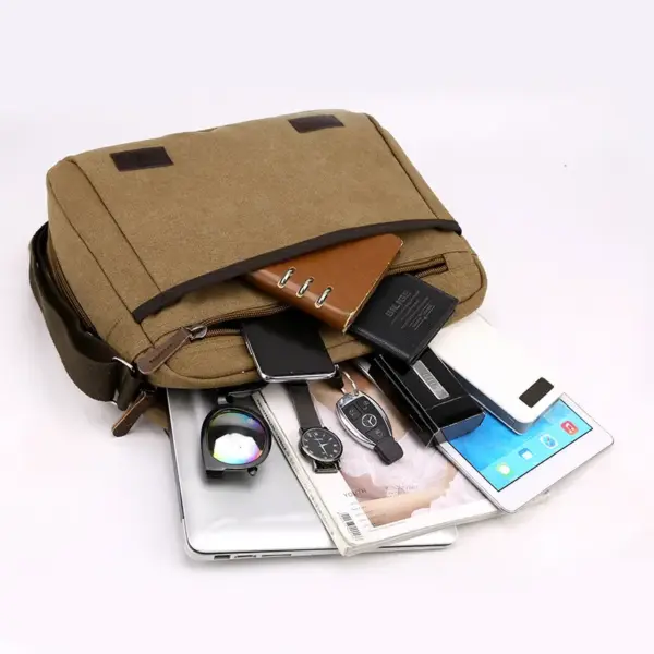 Premium canvas men`s messenger bag - Image 21