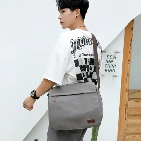 Premium canvas men`s messenger bag - Image 5