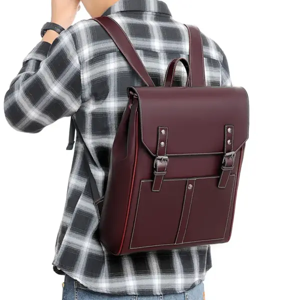 Premium leather designer backpack - Image 11