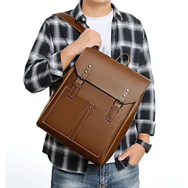 Premium leather designer backpack - Image 12