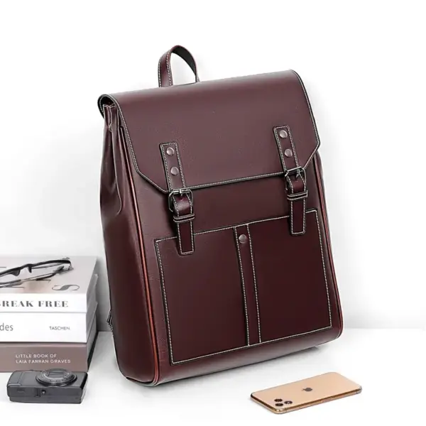 Premium leather designer backpack - Image 15