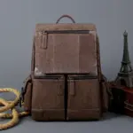 Premium men`s vintage leather backpack - Image 8
