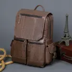 Premium men`s vintage leather backpack - Image 11