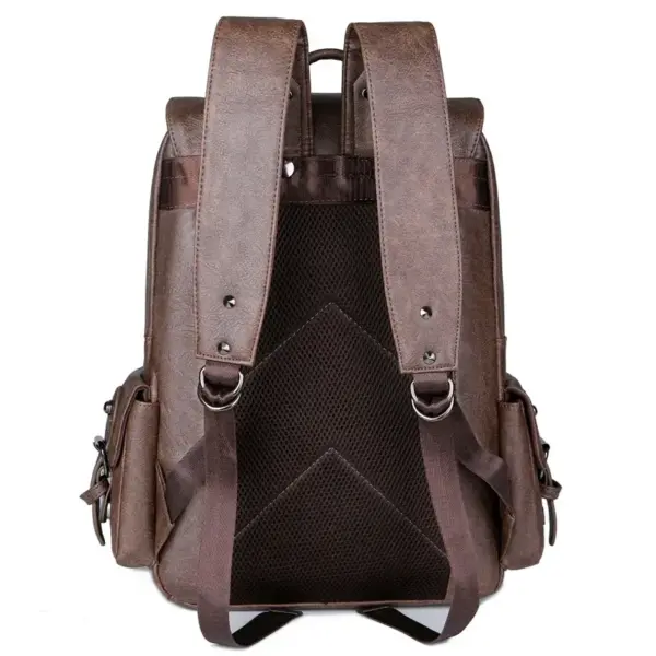 Premium men`s vintage leather backpack - Image 14