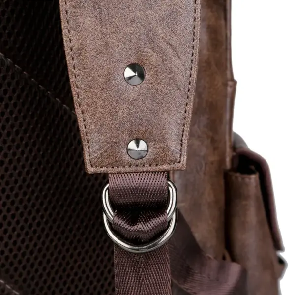 Premium men`s vintage leather backpack - Image 15
