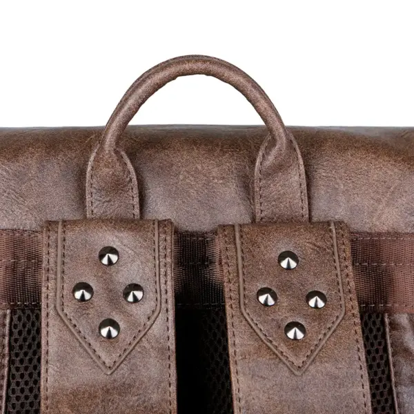 Premium men`s vintage leather backpack - Image 16