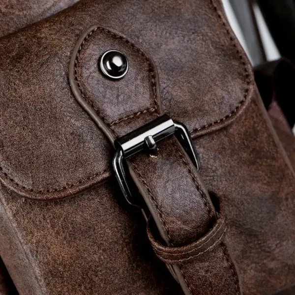 Premium men`s vintage leather backpack - Image 22
