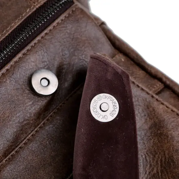 Premium men`s vintage leather backpack - Image 25