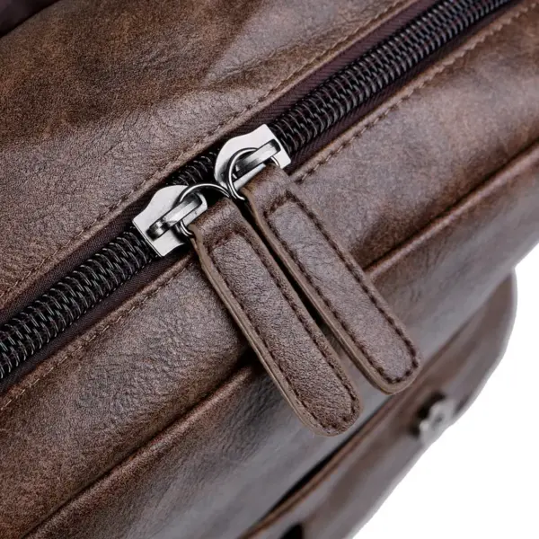 Premium men`s vintage leather backpack - Image 26