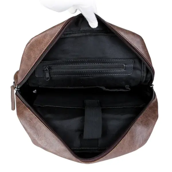 Premium men`s vintage leather backpack - Image 28