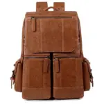 Premium men`s vintage leather backpack