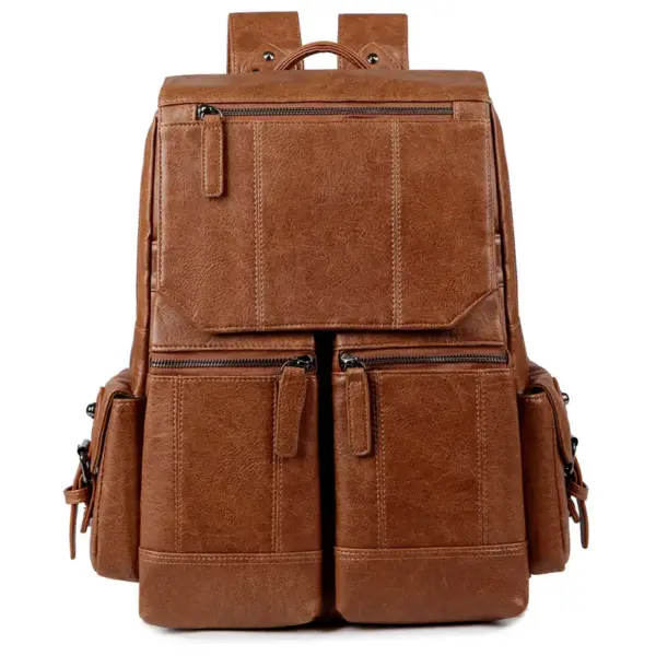 Premium men`s vintage leather backpack