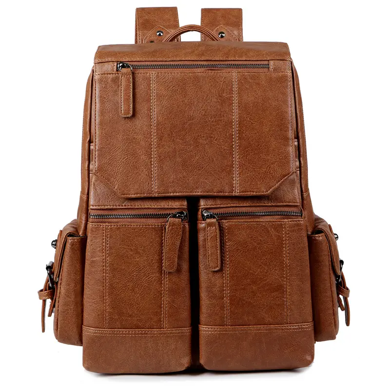 Premium men`s vintage leather backpack