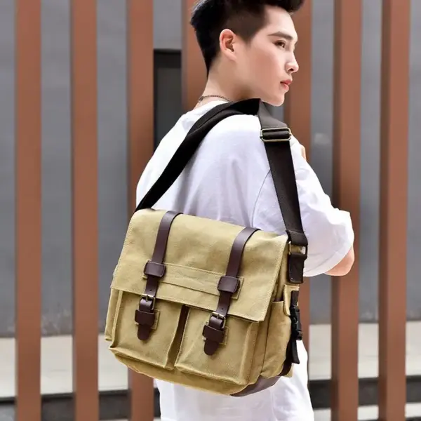 Premium vintage canvas messenger bag - Image 2