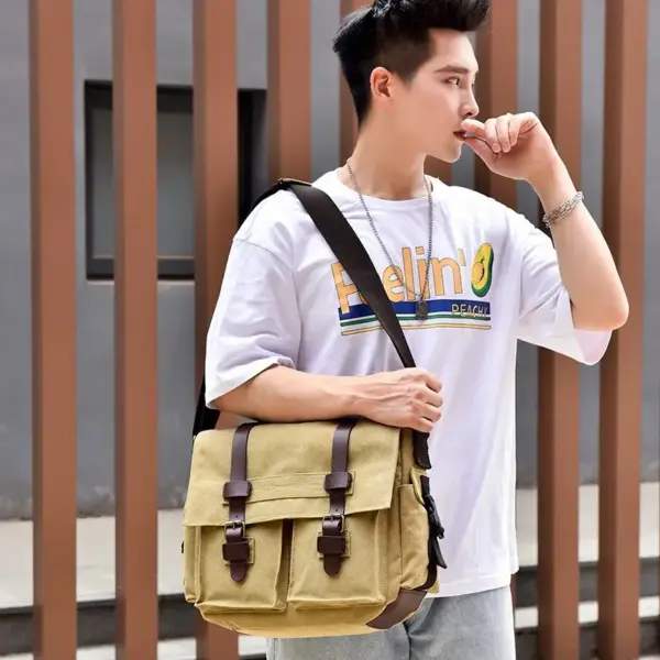 Premium vintage canvas messenger bag - Image 5