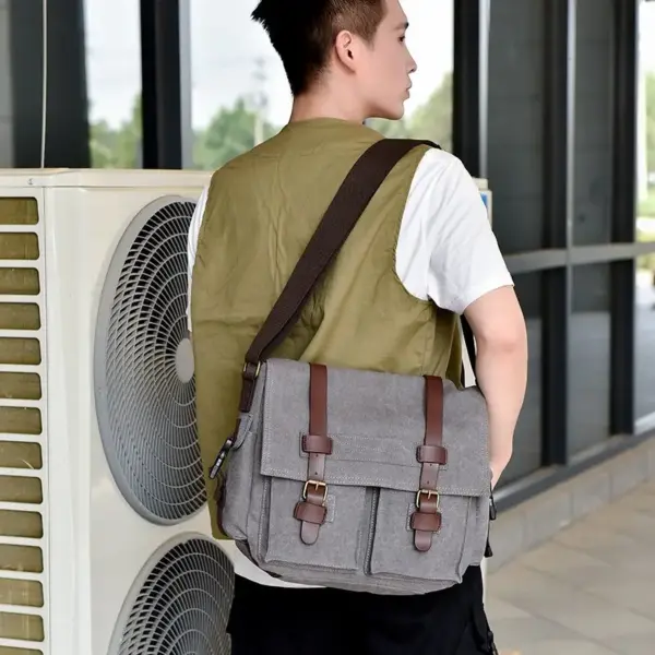 Premium vintage canvas messenger bag - Image 10
