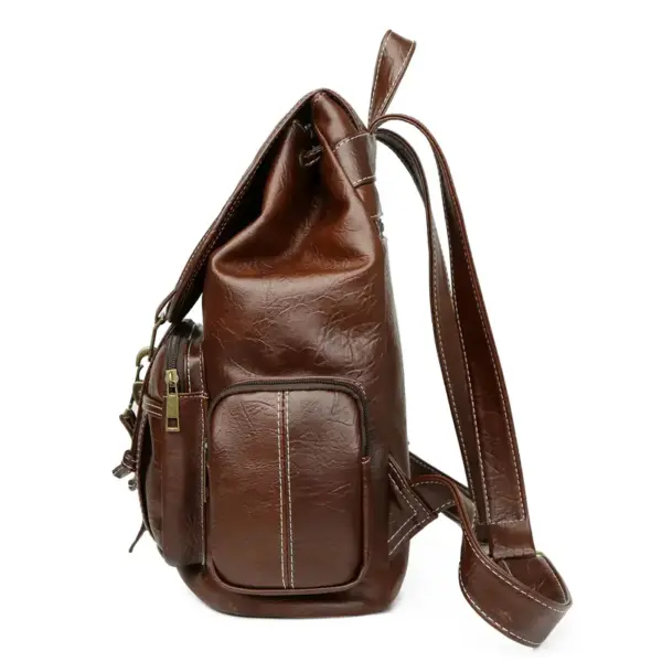 Premium vintage leather backpack - Image 9