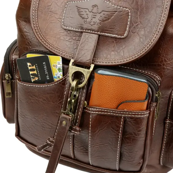 Premium vintage leather backpack - Image 16