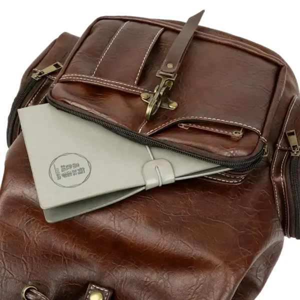 Premium vintage leather backpack - Image 19