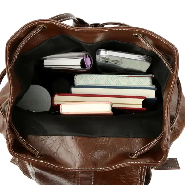 Premium vintage leather backpack - Image 20