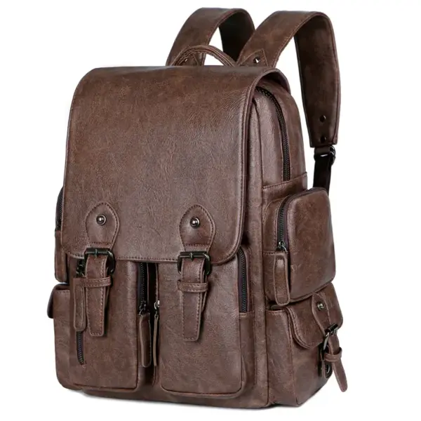 Premium vintage multifunctional leather backpack - Image 13