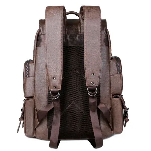 Premium vintage multifunctional leather backpack - Image 15