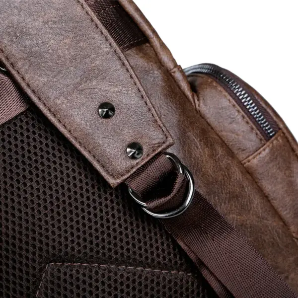 Premium vintage multifunctional leather backpack - Image 16