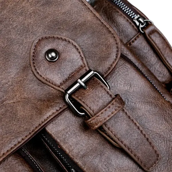 Premium vintage multifunctional leather backpack - Image 19