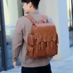 Premium vintage multifunctional leather backpack - Image 5