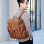 Premium vintage multifunctional leather backpack - Image 6