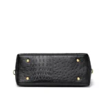 Round handle ostrich pattern tote bag - Image 4