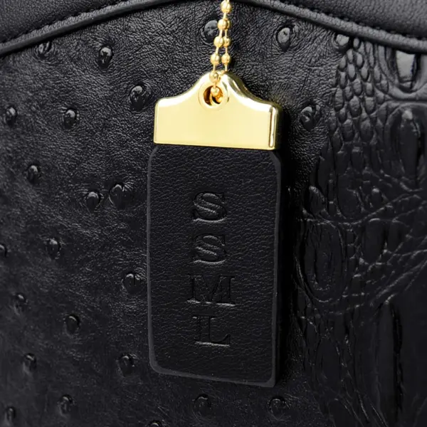 Round handle ostrich pattern tote bag - Image 7