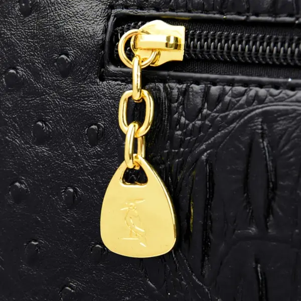 Round handle ostrich pattern tote bag - Image 9