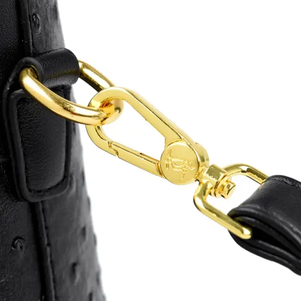 Round handle ostrich pattern tote bag - Image 12