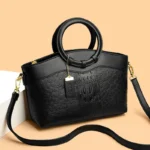 Round handle ostrich pattern tote bag - Image 14