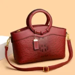 Round handle ostrich pattern tote bag - Image 16