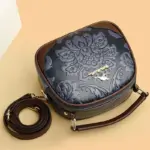 Round pattern flower embossed handbag - Image 13