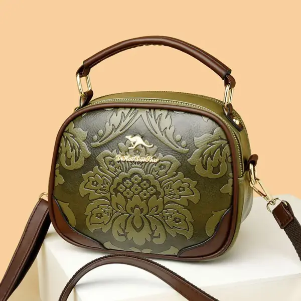 Round pattern flower embossed handbag - Image 14