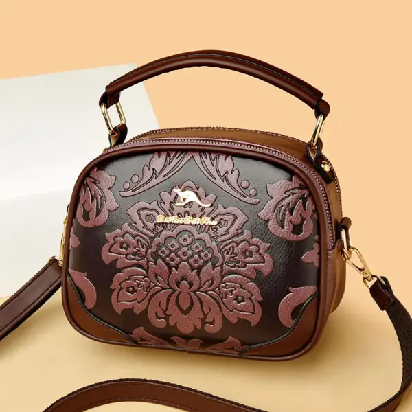 Round pattern flower embossed handbag - Image 15